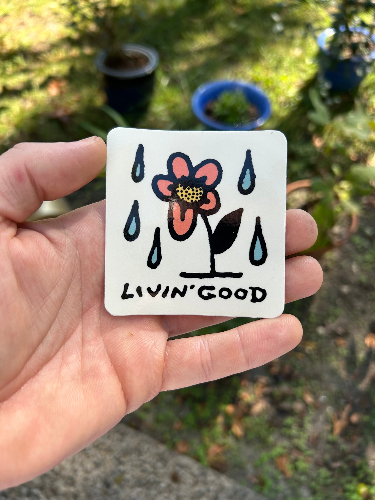 Square Flower Sticker