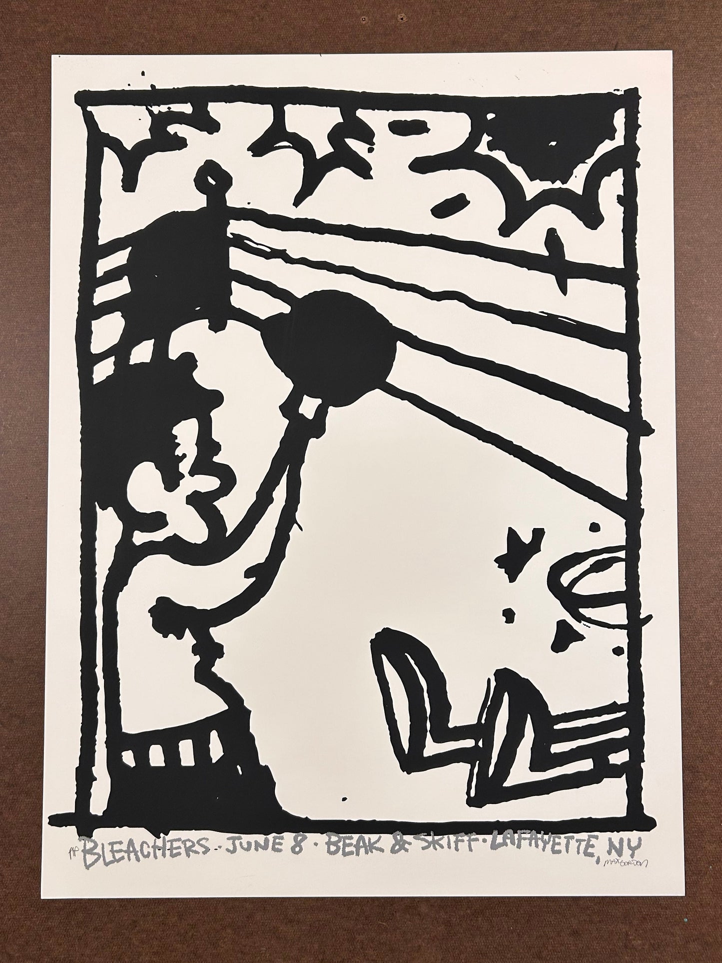 Bleachers Lafayette, NY 18x24 Screen Print