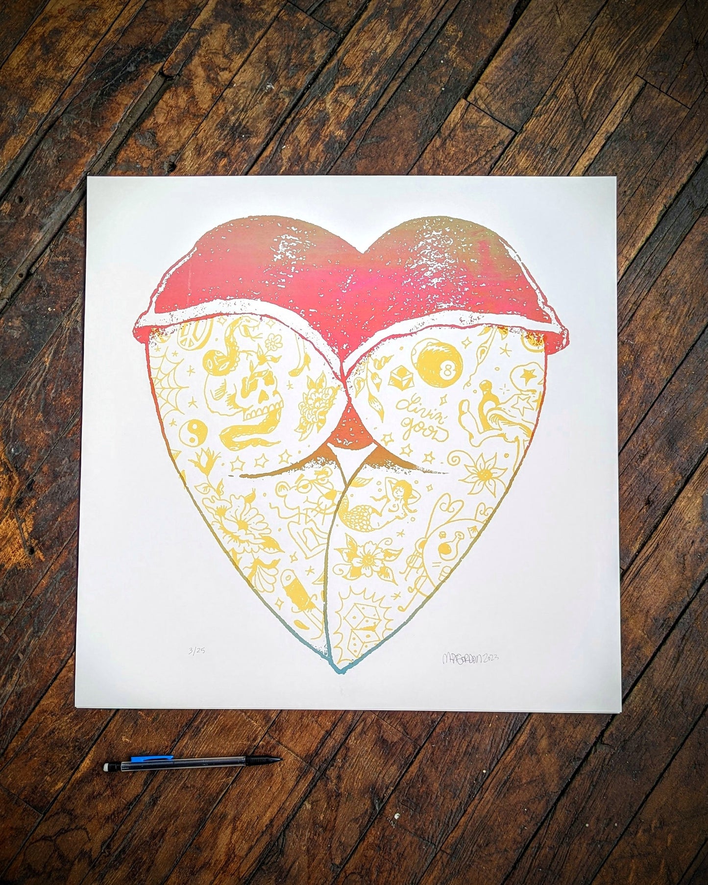 Booty Heart - 18x18 Screen Prints
