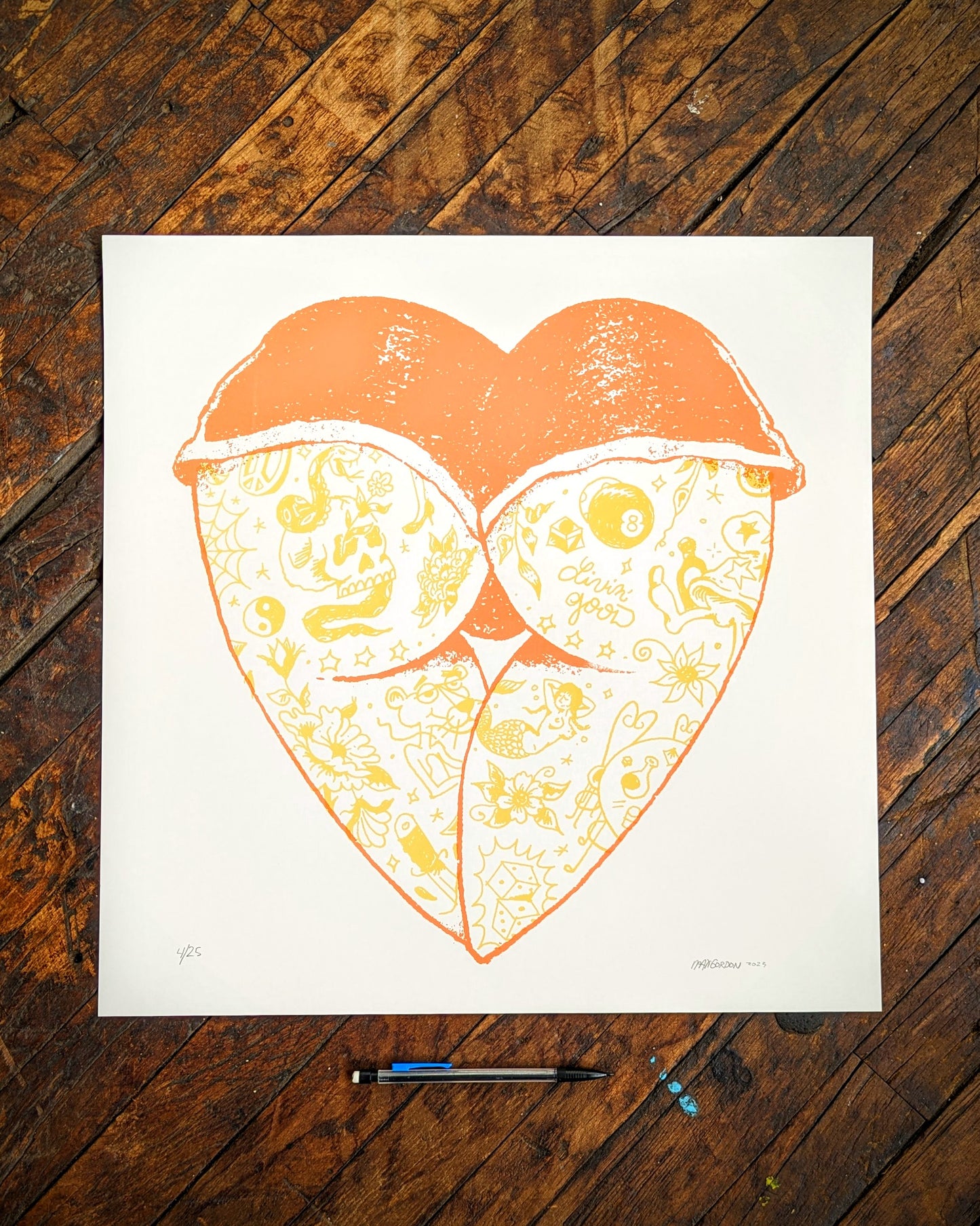Booty Heart - 18x18 Screen Prints