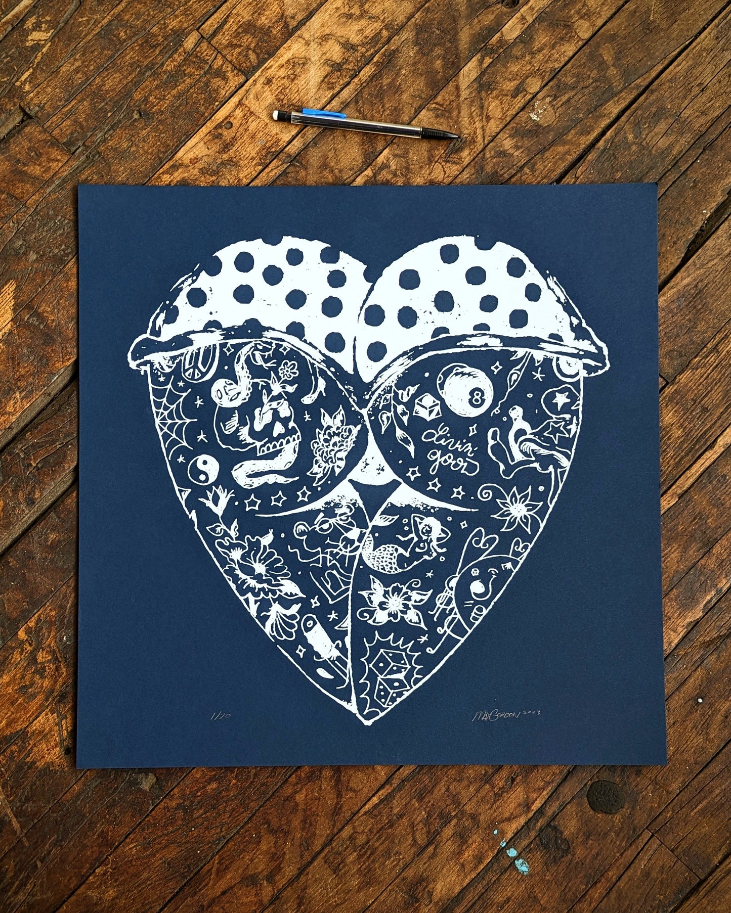 Booty Heart - 18x18 Screen Prints