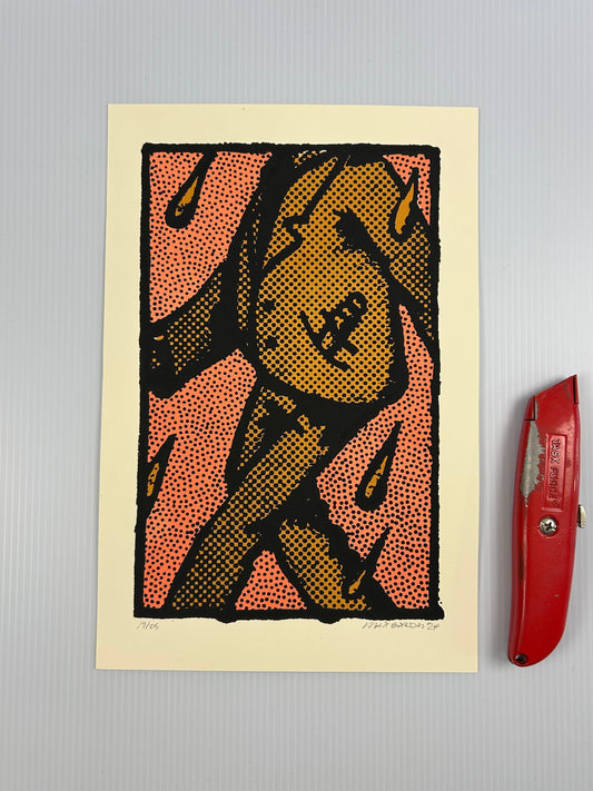 Pink Knife - Screen Print - 8x12