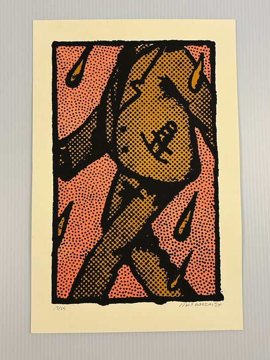 Pink Knife - Screen Print - 8x12