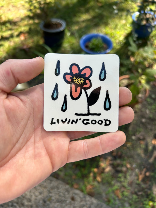 Square Flower Sticker