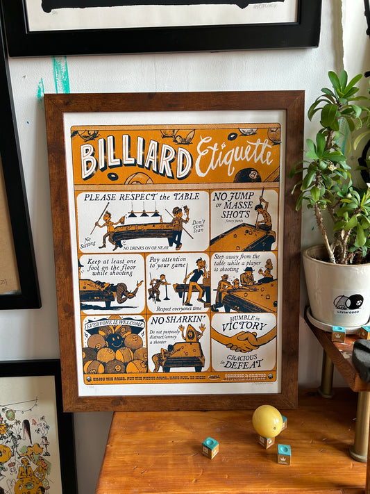Billiard Etiquette 18x24 Screen Print
