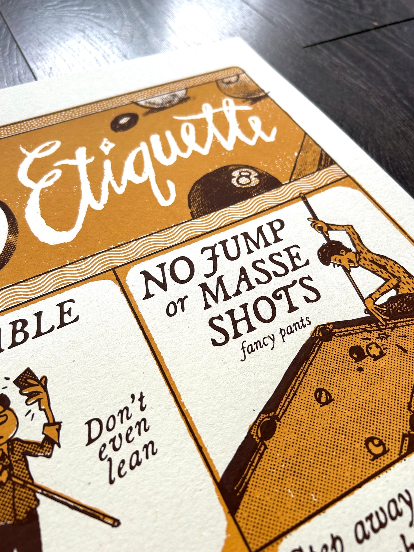Billiard Etiquette 18x24 Screen Print