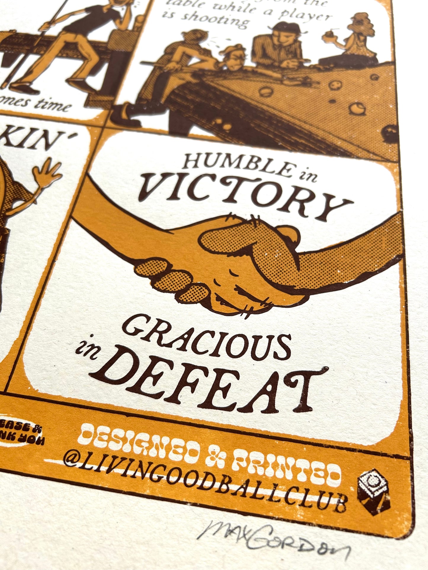 Billiard Etiquette 18x24 Screen Print
