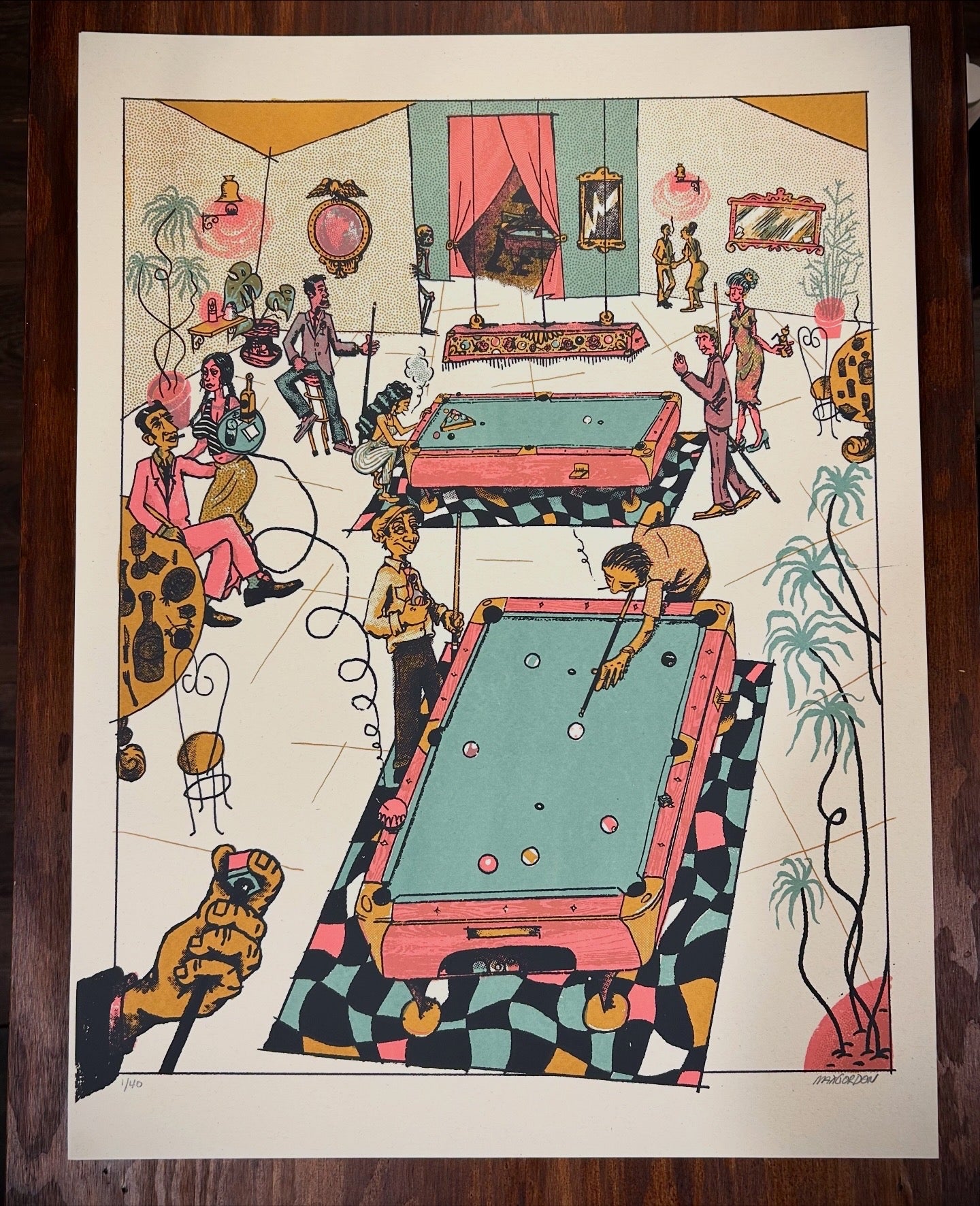 Pool Hall 18x24" Screen Print
