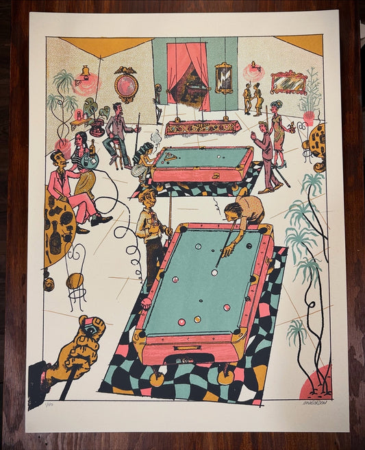 Pool Hall 18x24" Screen Print