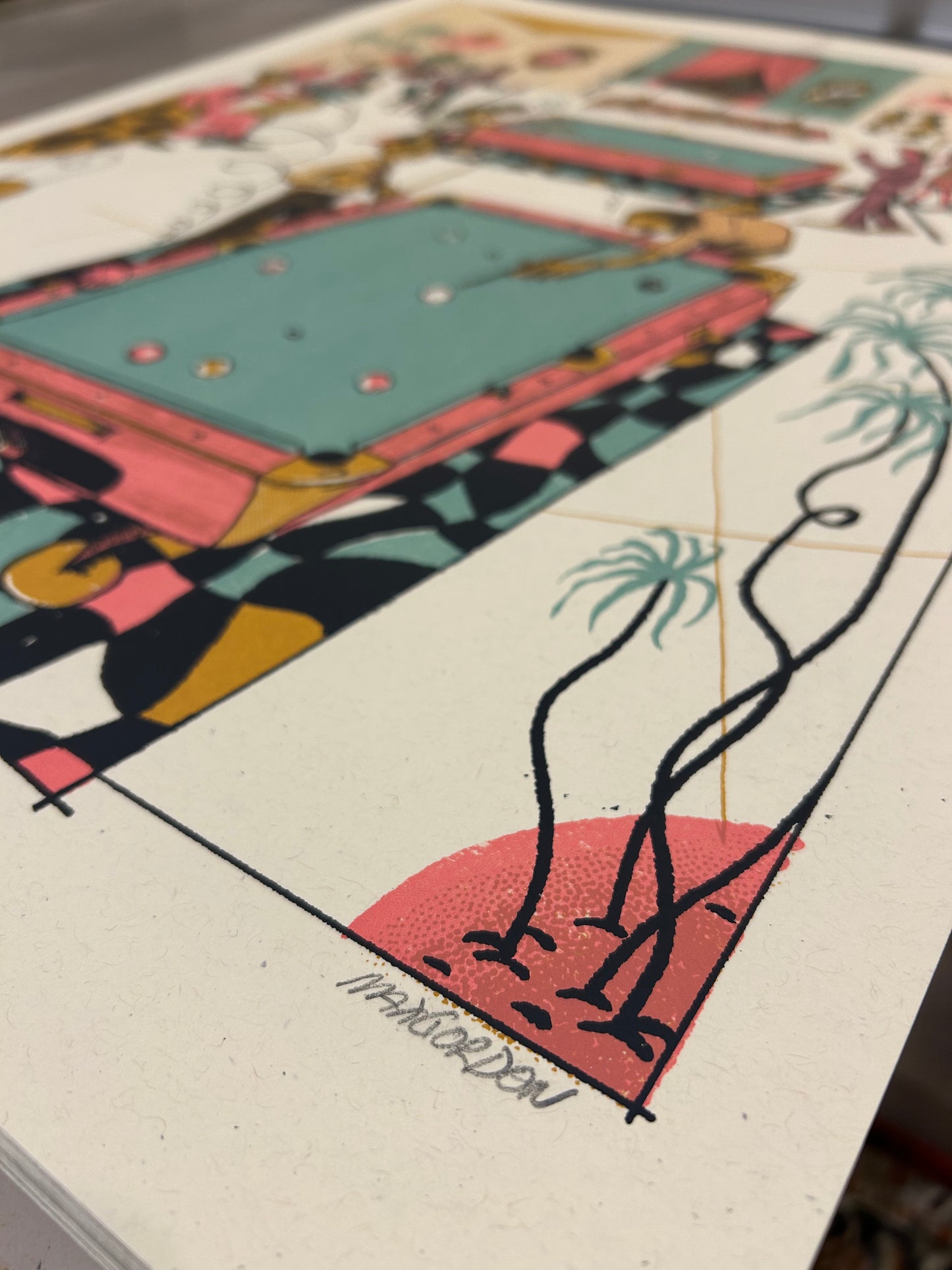 Pool Hall 18x24" Screen Print